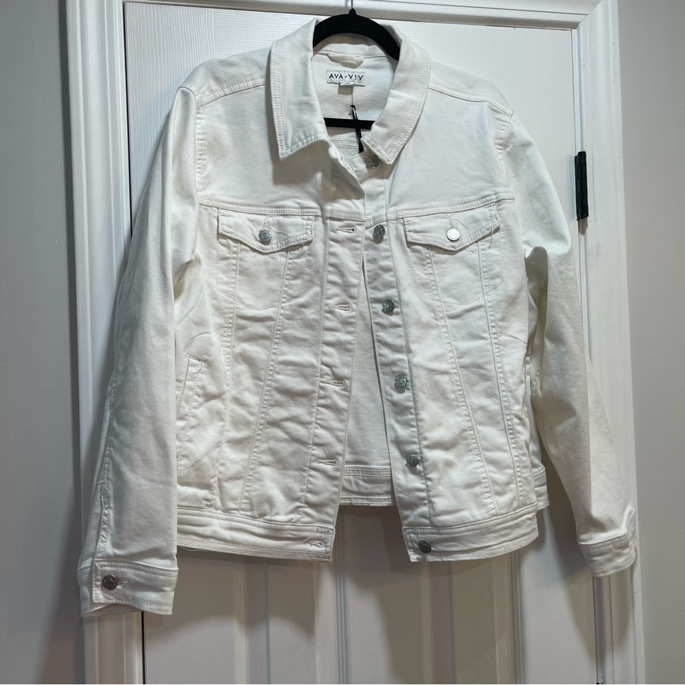 Ava & Viv Classic White Jean Jacket